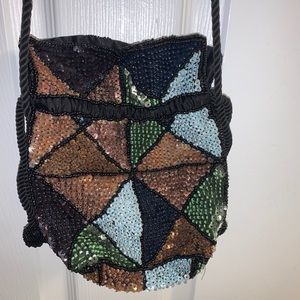 urban outfitters sequined drawstring purse